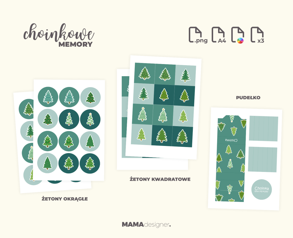 Szczegóły wydruku choinkowego memory.