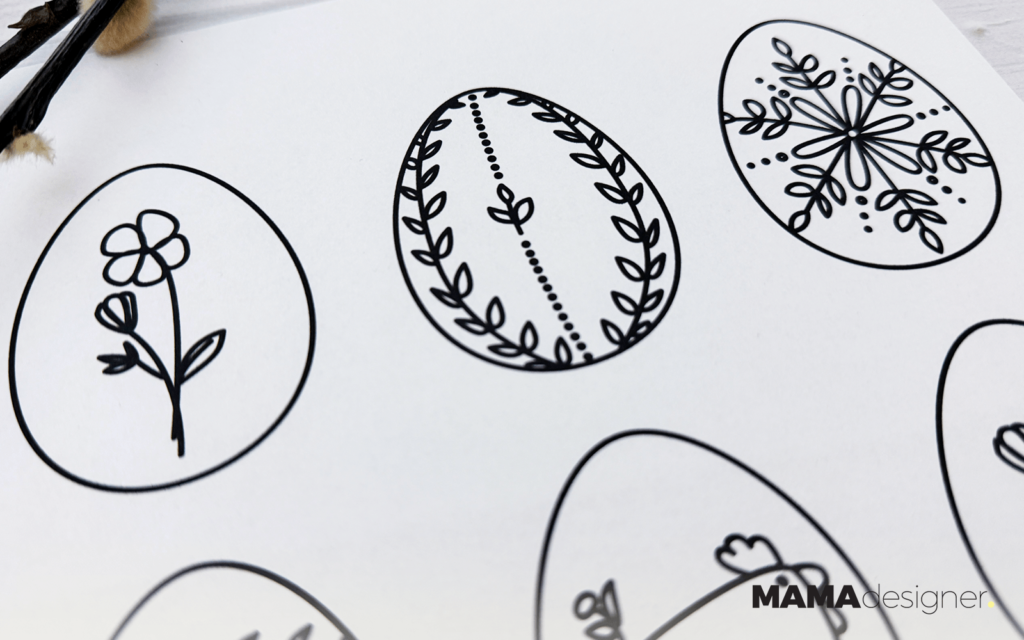 kolorowanka wielkanocna do druku - zbliżenie