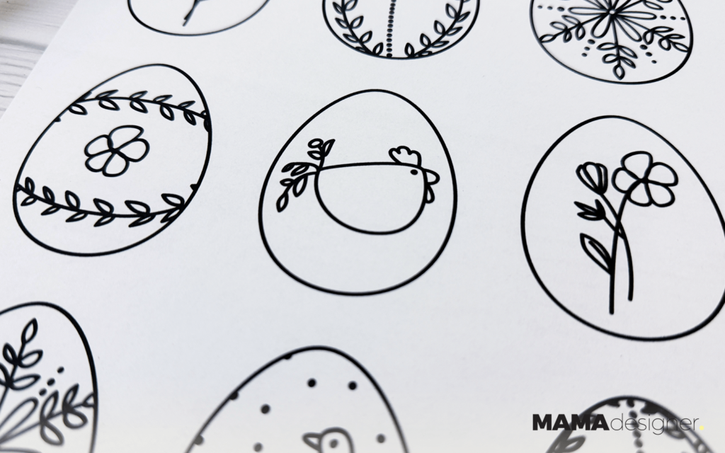 kolorowanka wielkanocna do druku - zbliżenie