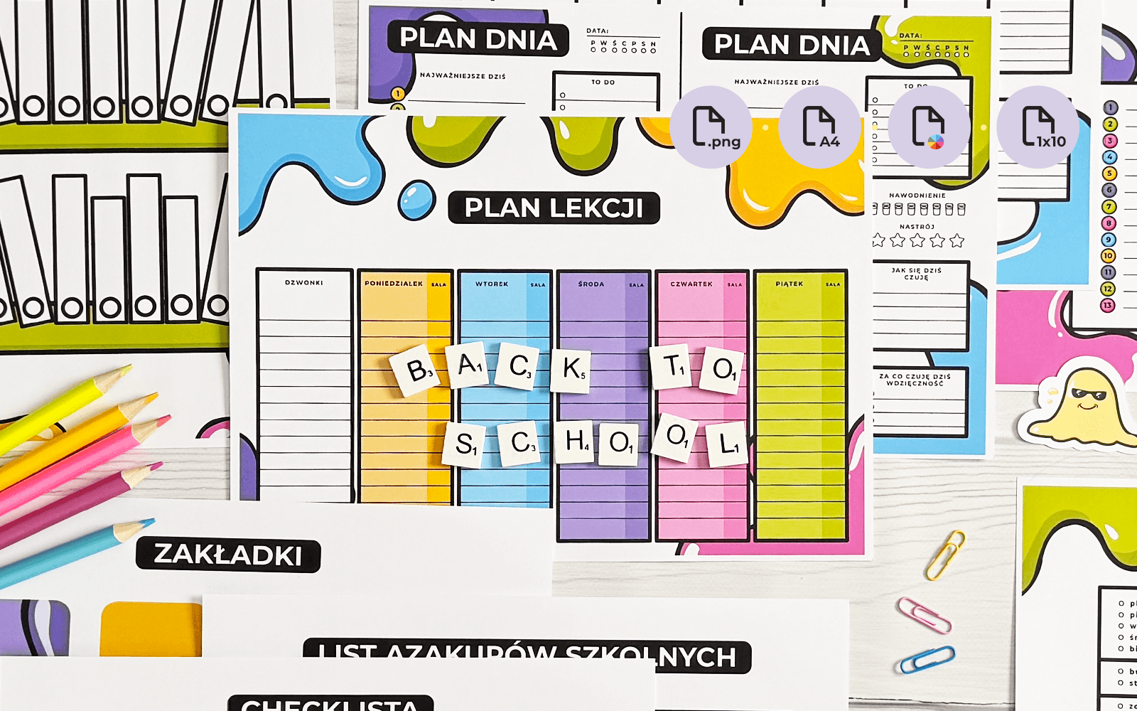 Organizacja szkolna dla dzieci do druku - darmowe pliki PNG od MAMAdesigner.
