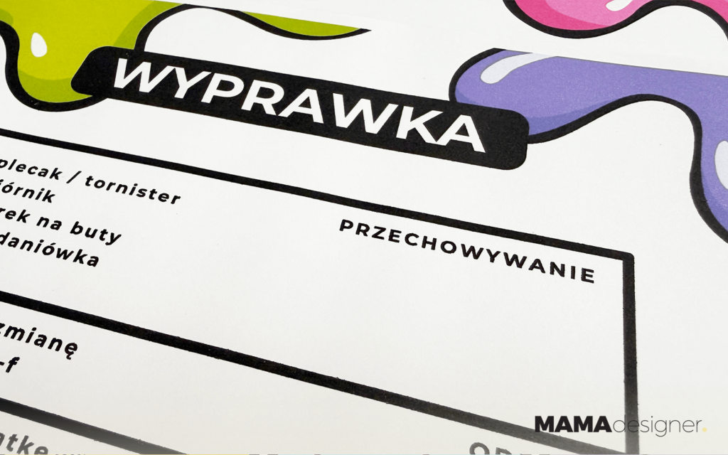 Szkolna organizacja dla dzieci do druku - zbliżenie na wyprawkę.