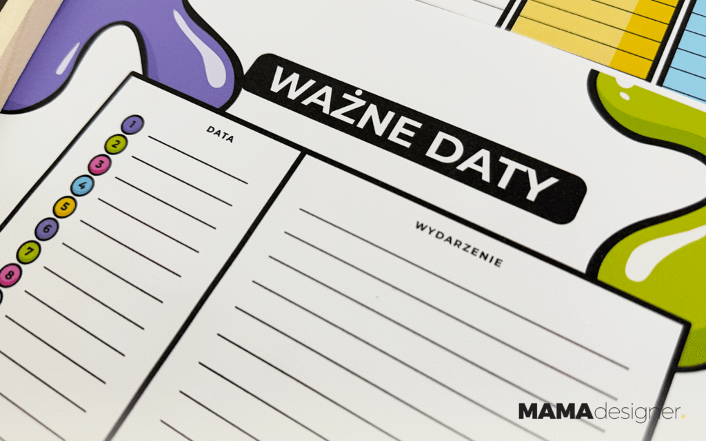 Organizacja życia klasowego do druku - zbliżenie na ważne daty.