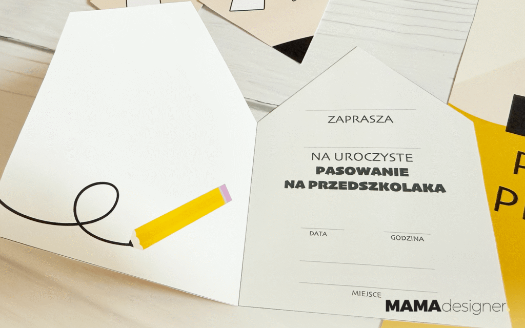zaproszenie (środek) na pasowanie na przedszkolaka do druku